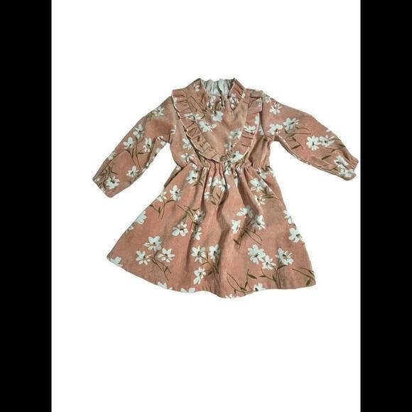 Other - sz 3T Coral Flower Dress With Ruffle Accent Boutique k119